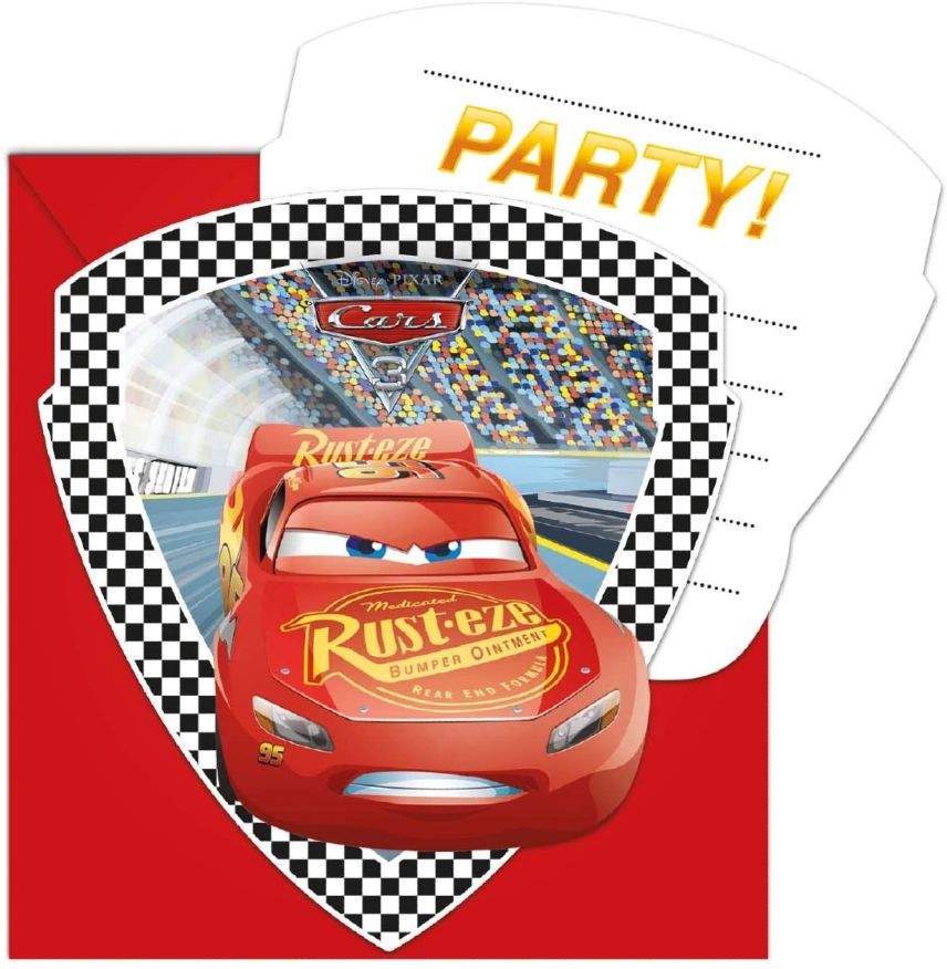 Προσκλήσεις πάρτυ Cars 3 (6 τεμ)