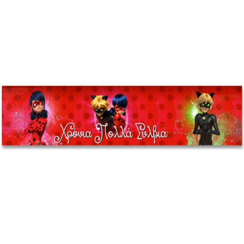 Banner Miraculous Ladybug με μήνυμα