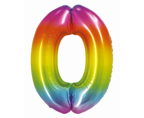 30" Μπαλόνι Αριθμός 0 Rainbow