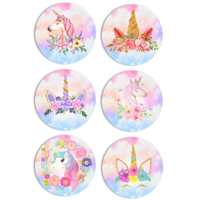 Ξύλινες Κονκάρδες Μονόκερος (6 τεμ)