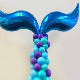 Μπαλόνι Μπλε Swirling S για ουρά γοργόνας