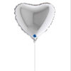 10" Mini Shape μπαλόνι Ασημί Καρδιά