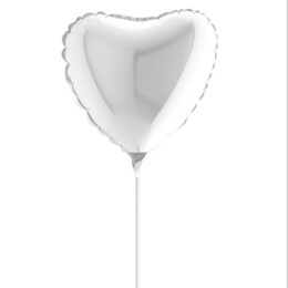 10" Mini Shape μπαλόνι Λευκή Καρδιά