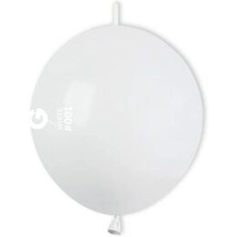 12″ Άσπρο μπαλόνι Link-O-Loon με ουρίτσα