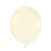 6" Λευκό Περλέ μπαλόνι Link-O-Loons με ουρίτσα