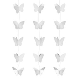 Κρεμαστά χάρτινα Διακοσμητικά άσπρες "Πεταλούδες"