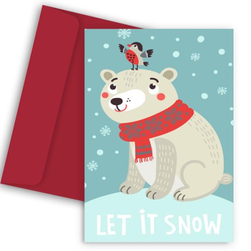 Χριστουγεννιάτικη Κάρτα Πολικό Αρκουδάκι