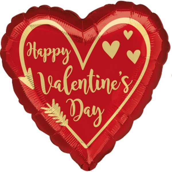 18" Μπαλόνι Καρδιά Happy Valentine's Day