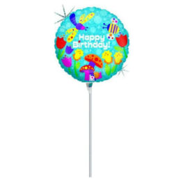 9" Mini Shape Μπαλόνι Happy Birthday Πεταλούδες