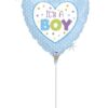 9" Mini Shape Μπαλόνι Καρδιά Πουά Its a boy