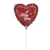 9" Mini Shape Μπαλόνι Κόκκινη Ιριδίζουσα Καρδιά I Love You