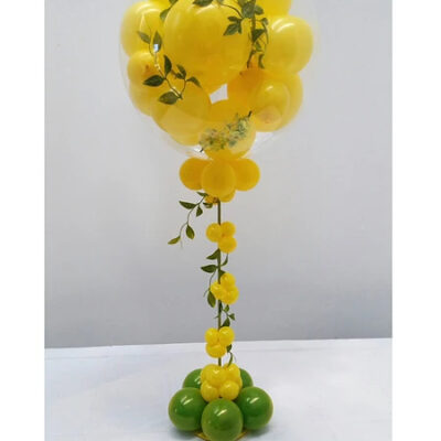 Διακόσμηση με μπαλόνια διάφανο bubble κίτρινο
