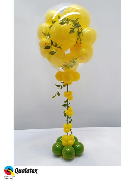Διακόσμηση με μπαλόνια διάφανο bubble κίτρινο