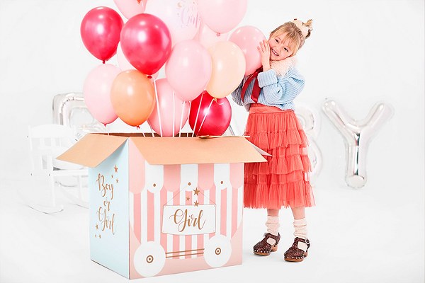 Κουτί για μπαλόνια Boy or Girl για Gender Reveal