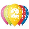 12" Πολύχρωμα Μπαλόνια Αριθμός 2 (25 τεμ)