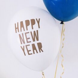 Σετ άσπρα Μπαλόνια Happy New Year