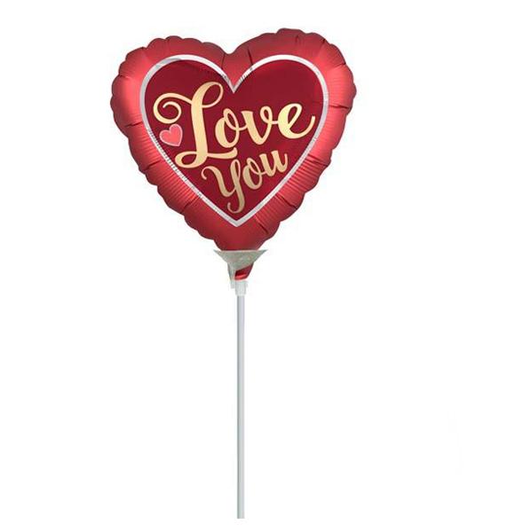 9" Mini Shape Μπαλόνι Καρδιά Χρυσό 'Love You'