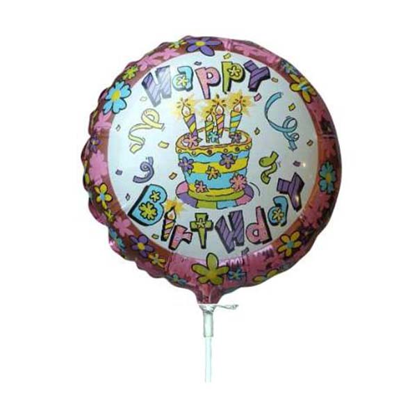 9" Mini Shape Μπαλόνι Λουλουδάκια 'Happy Birthday'