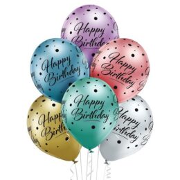 Σετ Shiny Μπαλόνια Happy Birthday (6 τεμ)