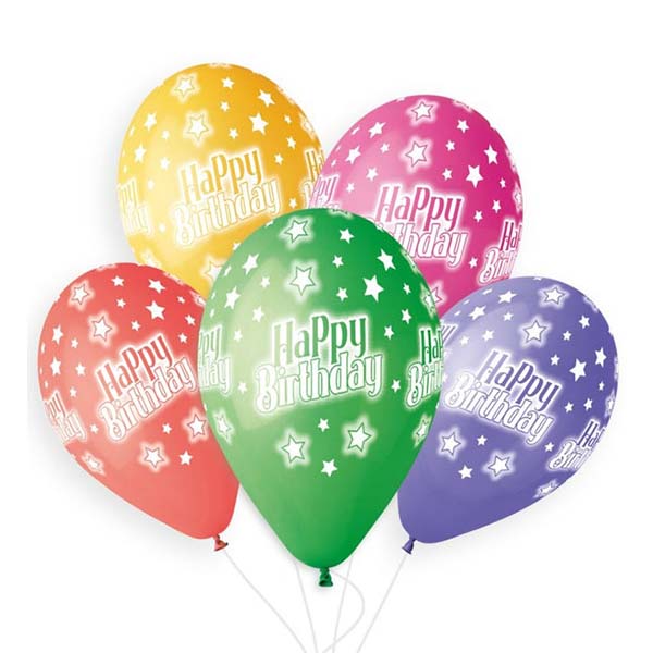 13'' Μπαλόνι Λάτεξ τυπωμένο 'Happy Birthday'
