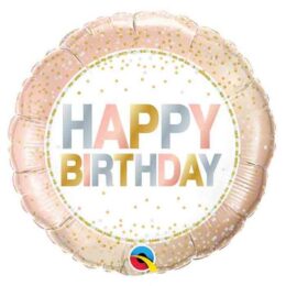 18" Μπαλόνι Happy Birthday metallic dots