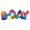 26" Μπαλόνι Rainbow φράση "B-DAY"