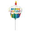 9'' Mini Shape μπαλόνι Rainbow Cupcake 'Happy Bday'