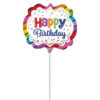 9'' Mini Shape μπαλόνι Rainbow "Happy Birthday"