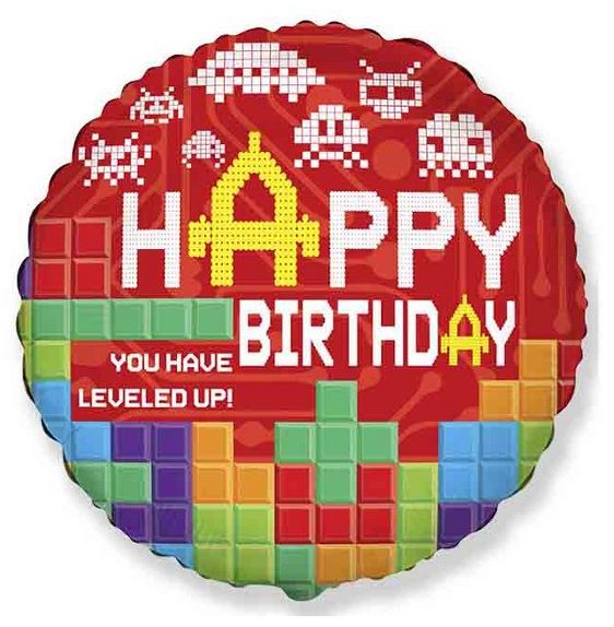 18" Μπαλόνι Happy Birthday Level Up