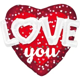24'' 3D Μπαλόνι Καρδιά "Love you"