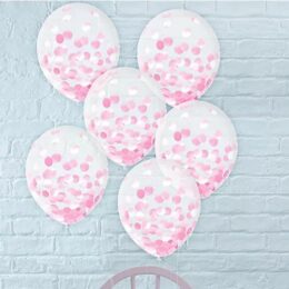 Διάφανο μπαλόνι με Ροζ κομφετί