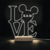 Φωτιστικό led & plexiglass "Love Mickey"