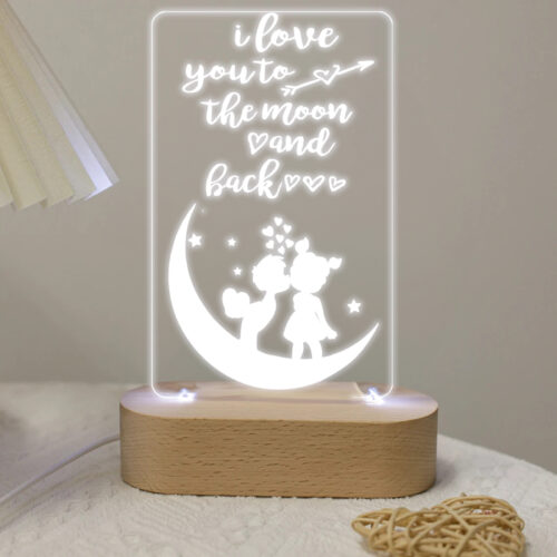 Φωτιστικό led & plexiglass "Love you to the Moon and Back"