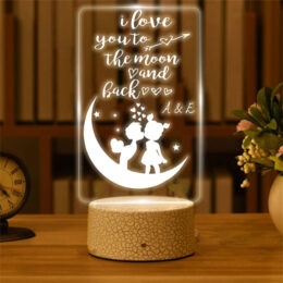 Φωτιστικό led & plexiglass "Love you to the Moon and Back"