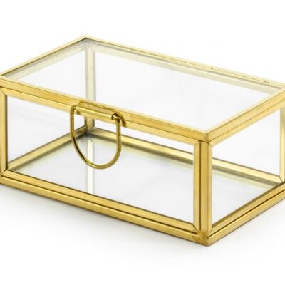 Γυάλινο κουτί με χρυσό περίγραμμα