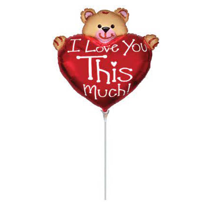 14'' Mini Shape μπαλόνι Αρκουδάκι με καρδιά