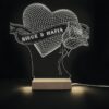 Φωτιστικό led & plexiglass "Καρδιά με ονόματα"
