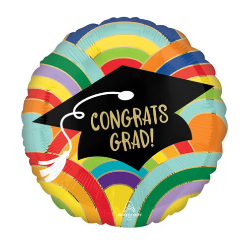 18" Μπαλόνι αποφοίτησης Ουράνιο Τόξο "Congrats"