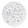 36'' Μπαλόνι Άσπρο τυπωμένο "Just Married" με καρδούλες