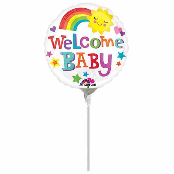 9'' Mini Shape Μπαλόνι Ουράνιο Τόξο "Welcome Baby"