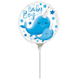 9'' Mini Shape μπαλόνι Θαλάσσιος Μονόκερος "Baby Boy"