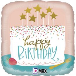 18" Μπαλόνι τετράγωνο Birthday Confetti τούρτα