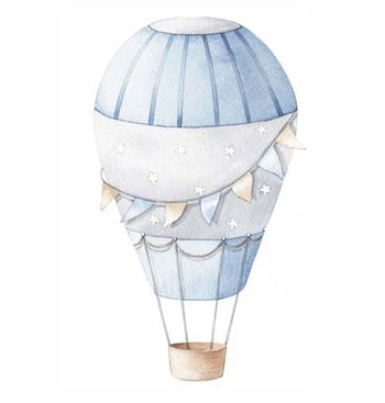 Ξύλινο διακοσμητικό Γαλάζιο Αερόστατο