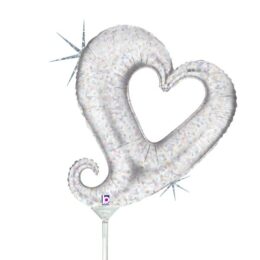 14'' Mini Shape ασημί μπαλόνι Chain of Hearts