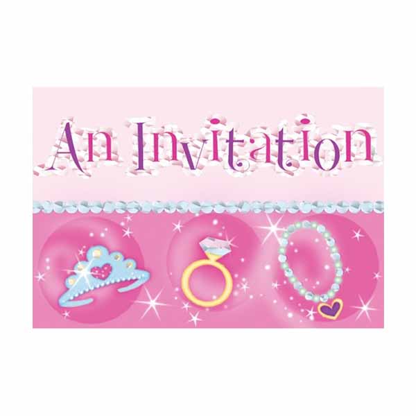 Προσκλήσεις πάρτυ Princess (6 τεμ)