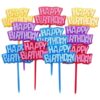 Οδοντογλυφίδες Πολύχρωμες "Happy Birthday" (10 τεμ)