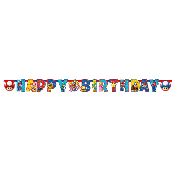 Μπάνερ Super Mario "Happy Birthday" 190cm