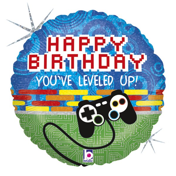 18" Μπαλόνι Happy Birthday Game Controller