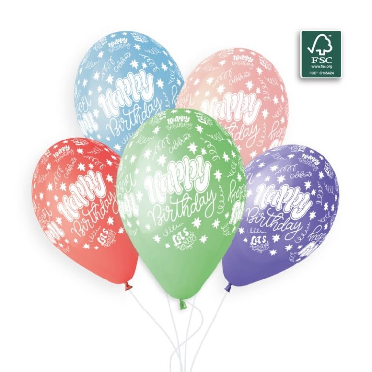 13'' Μπαλόνια Happy Birthday παστέλ
