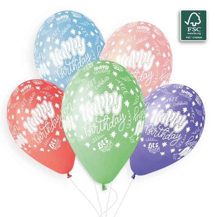 13'' Μπαλόνια Happy Birthday παστέλ